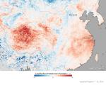 satellite data shows heat wave in China