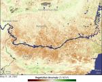 satellite image shows impacts of drought on vegeration in romania