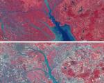 Satellite image of Pearl River delta in China