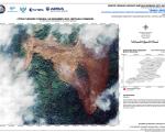 Satellite-based map of the area affected by the landslide