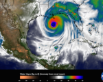 The image shows water vapor within Hurricane Katrina on Aug. 29, 2005 (Image: NASA)