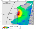 Coseismic displacement field from InSAR and GPS data. Image: Remote Sens. 2018, 10(6), 899; https://doi.org/10.3390/rs10060899
