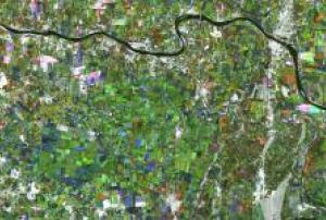 Radar image of land use in the Po Basin, Italy, acquired on 14 December 2012.