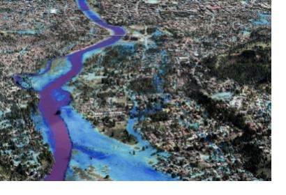 View of a 3D map of flood-prone Cagayan de Oro