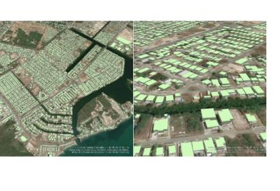 3D Buildings from ONEGEO Archive Data for Kingston, Jamaica © ONEGEO GmbH, © OpenStreetMap contributors